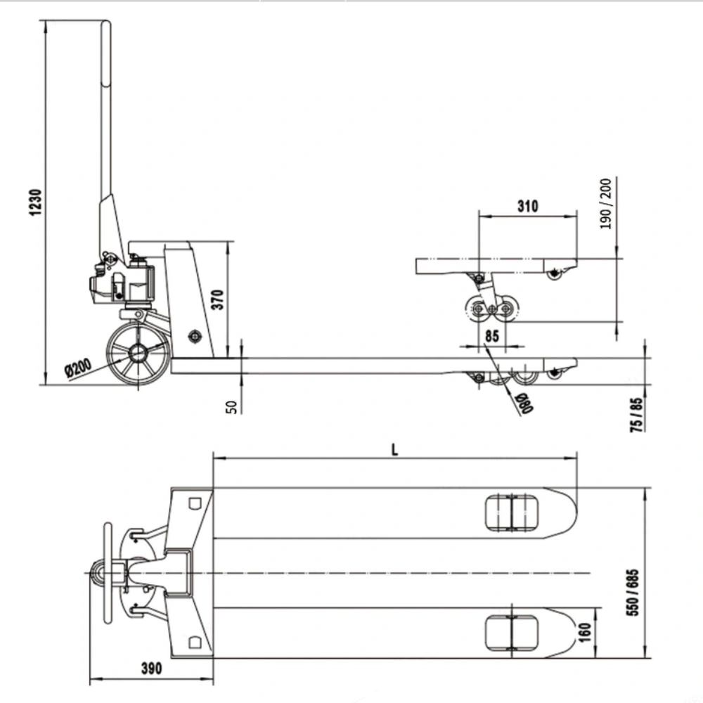 QSLiFT BF25 Hand Pallet Truck, Capacity 2500kg - Image 5