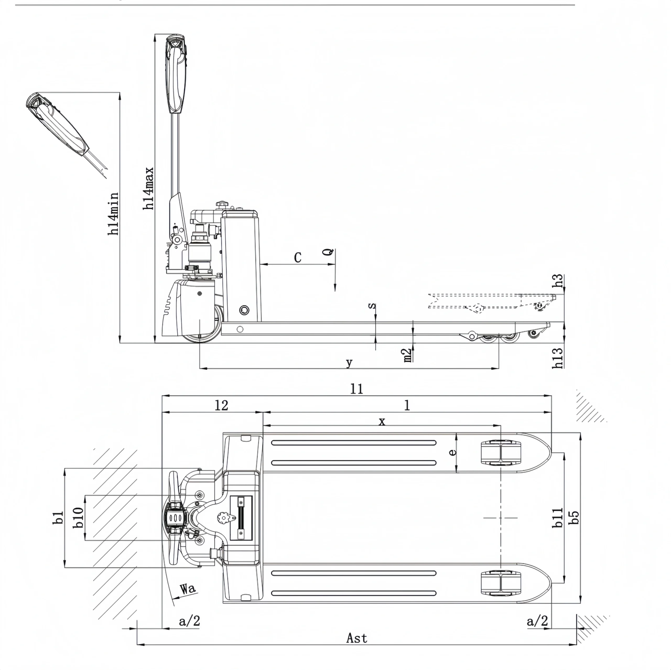 QSLiFT EPT20E Electric Pallet Truck, Capacity 2000kg - Image 3