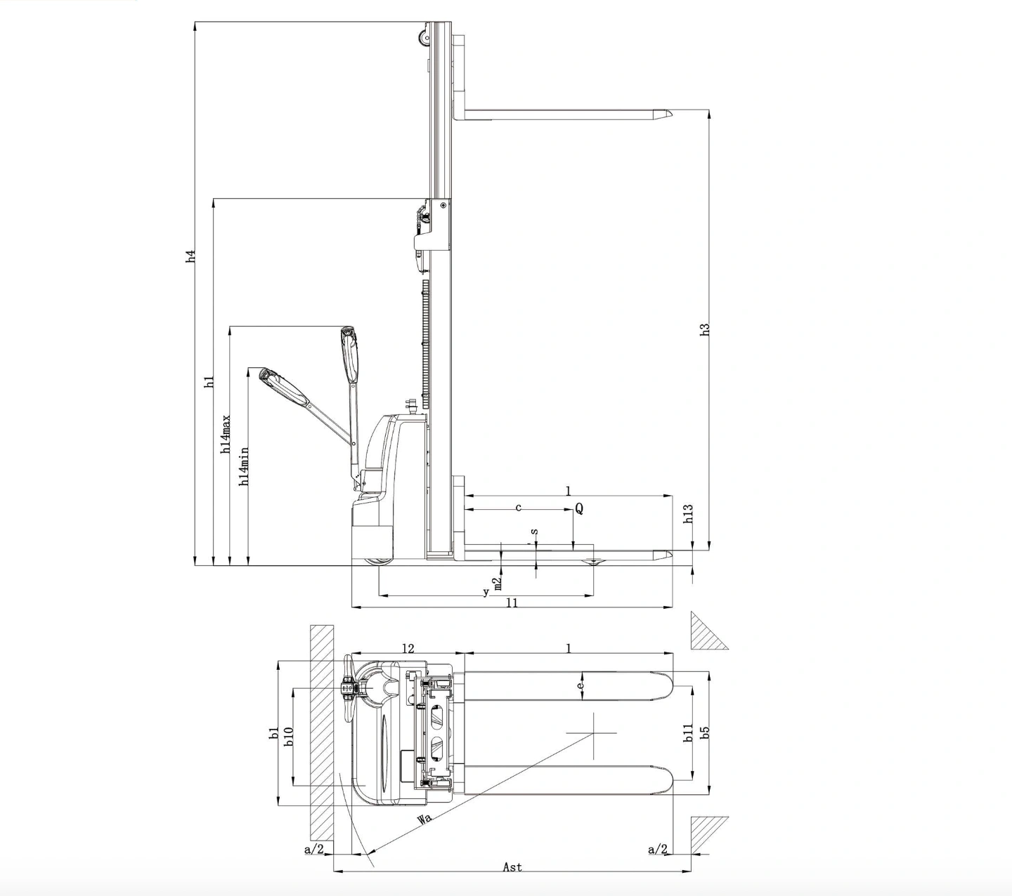 QSLiFT QES15E-35 Pedestrian Electric Stacker Capacity 1500 kg, Lift Height 3500mm - Image 5