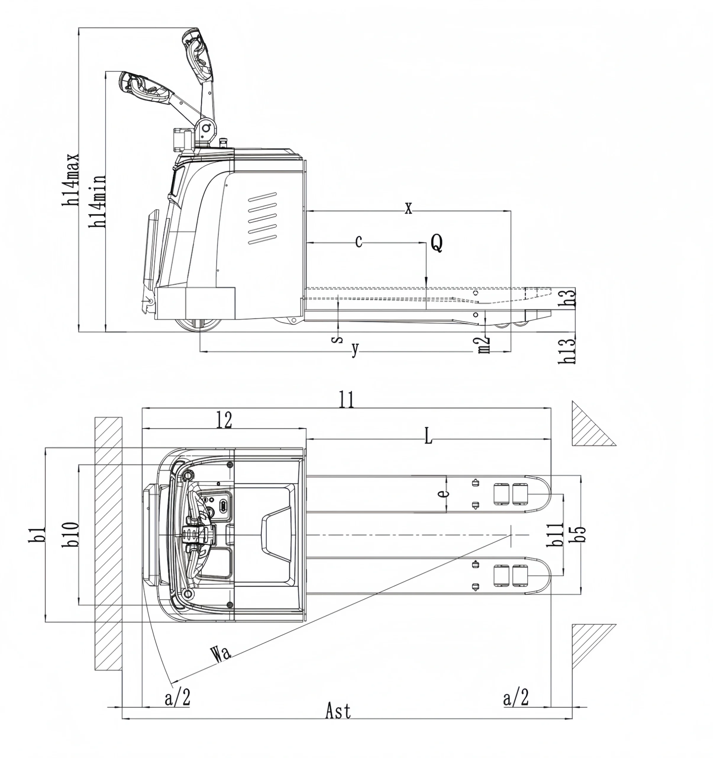 QSLiFT QET20P Stand-on Platform Electric Pallet Truck, Capacity 2000kg - Image 3