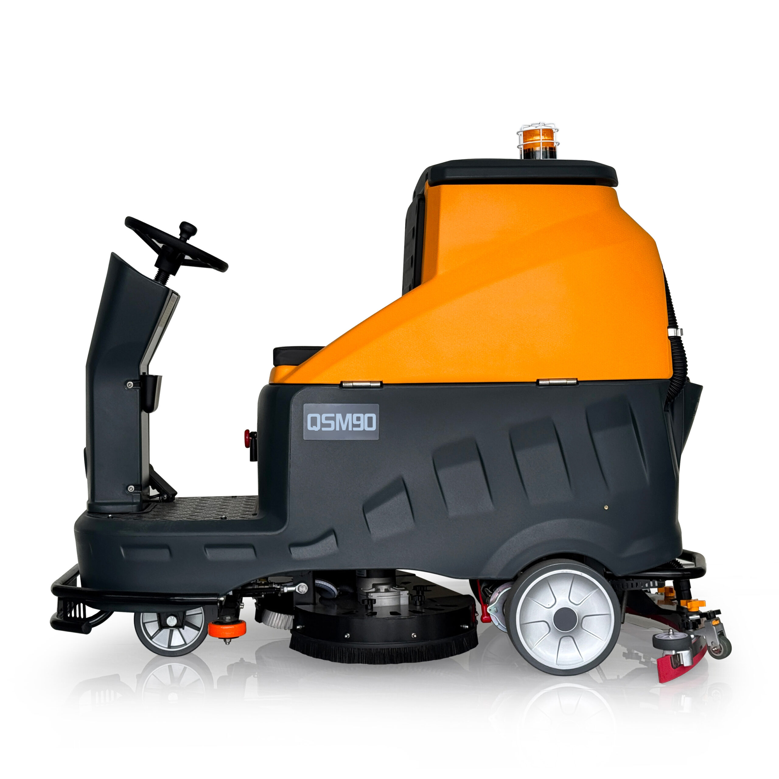 Mașină industrială de spălat și uscat pardoseli cu post de conducere QSM90 | Echipament de curățenie heavy-duty la 36V