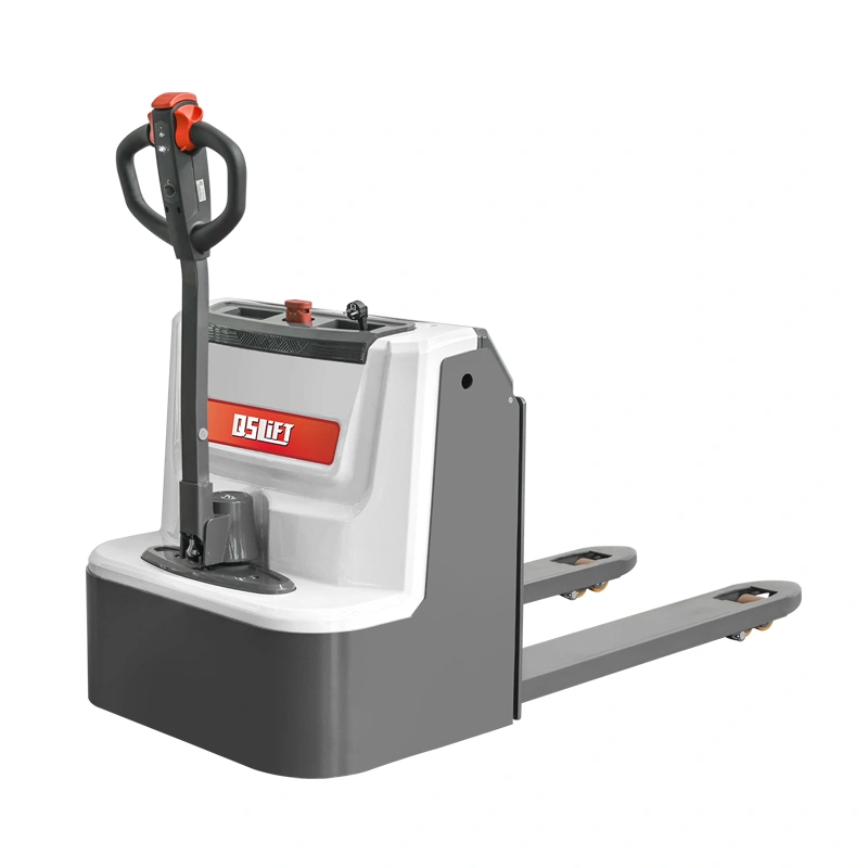 QSLIFT QET20M pedestrian electric pallet truck with solid metal forks