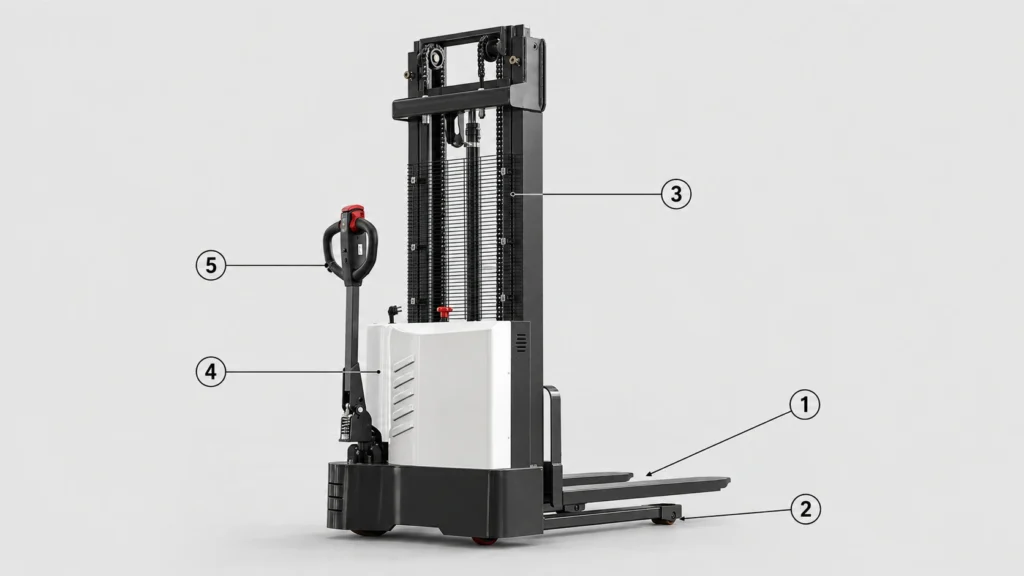 QSLIFT electric stacker pre-shift inspection points