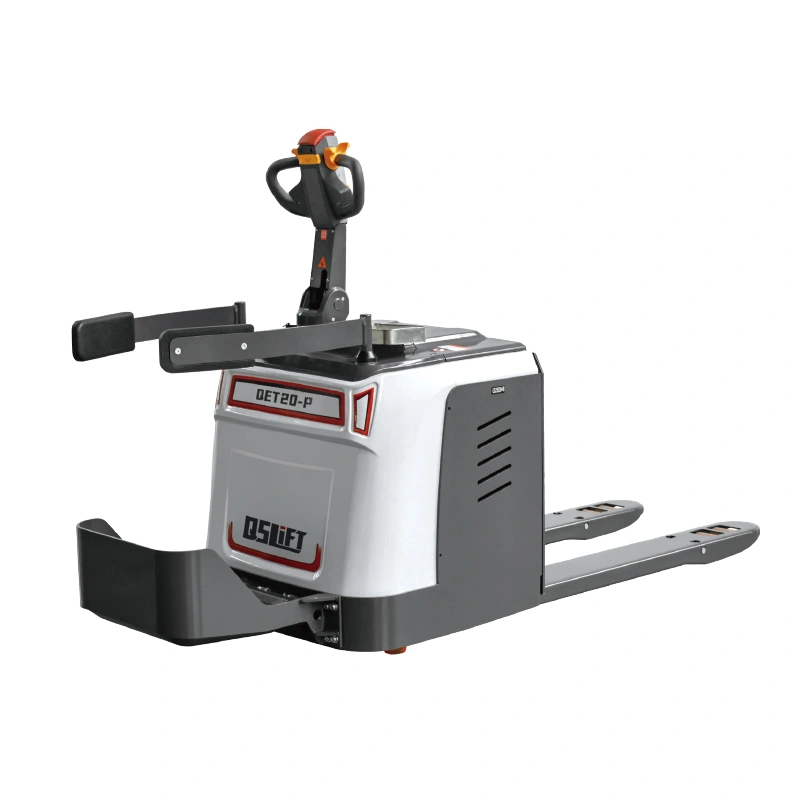 QSLIFT QET30P ride-on electric pallet truck with folding operator platform