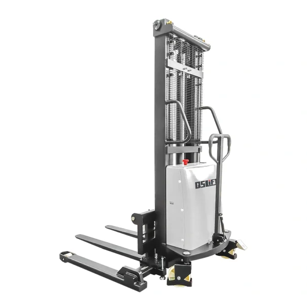 QSS15-SL QSLIFT QSS15-SL semi-electric straddle stacker with adjustable support legs and forks